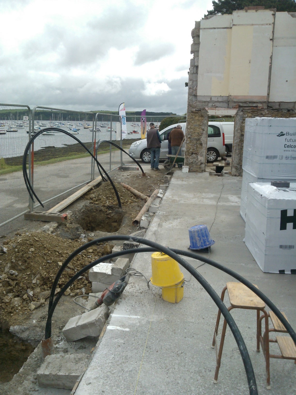 geothermal pipes installed